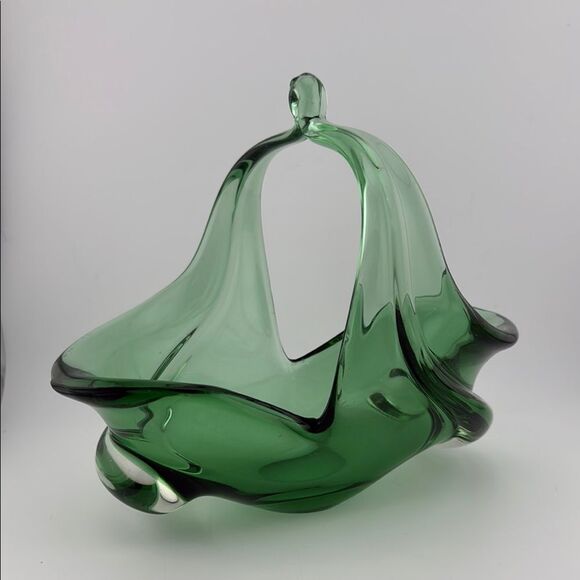 Elegant Green Glass Art Sculpture - Picture 3 of 4